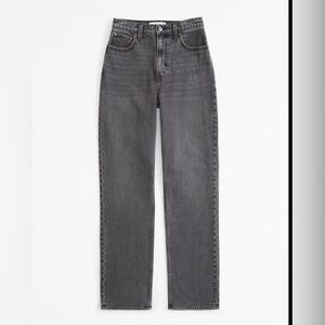 Abercrombie & Fitch Ultra High Rise 90s Straight Jean Grey Black women’s 28 6L